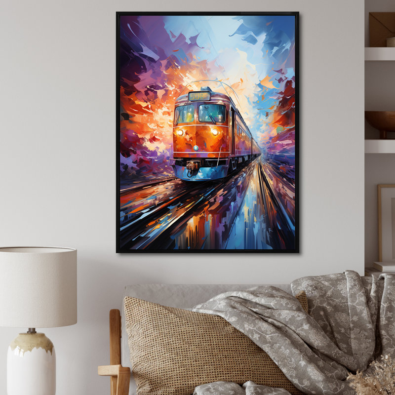 " Train Bold Rhythms ", 20" H x 12" W x 1" D, Black Floater Framed