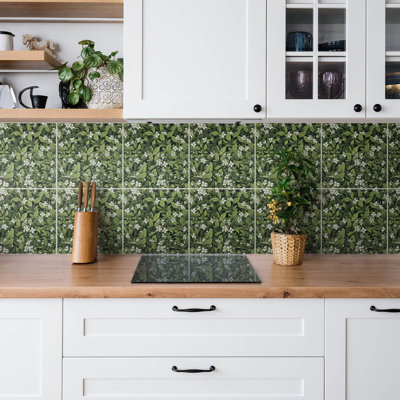 Nieve 50 x 100 cm PVC Metro Tile in Green