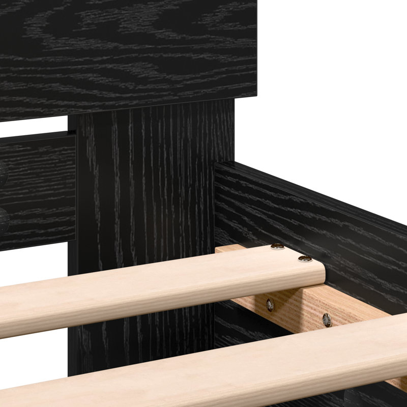 Bed, Small Double (4'), Black Oak