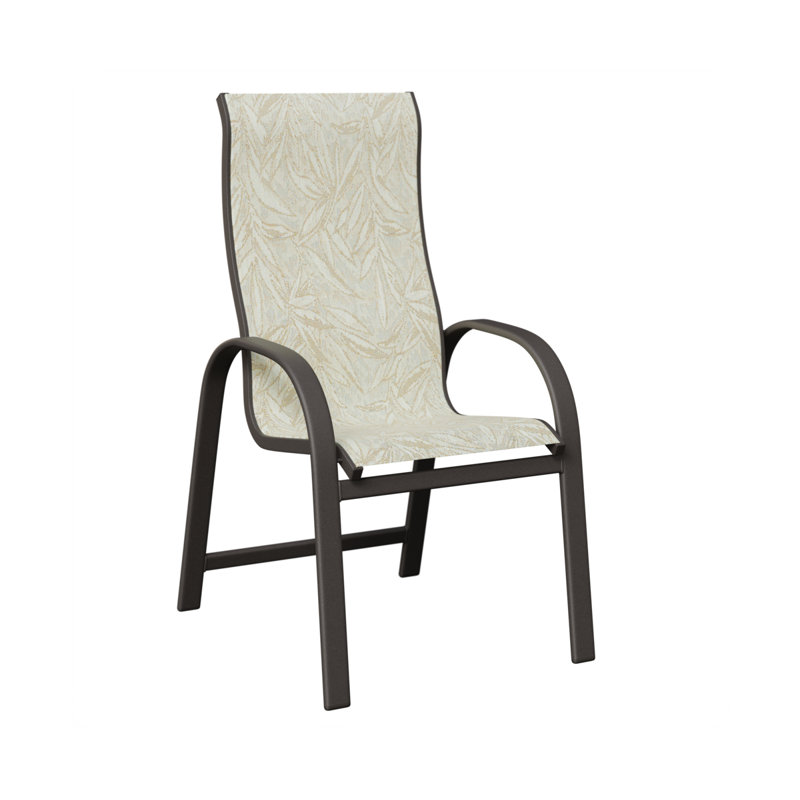 Chaise de salle à manger à haut dossier Amma Graphite Speckle, Aluminium graphite moucheté, Montego Bay