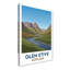 Glen Etive, Scotland - Romantic Highlands Travel Poster: Winding River and Mountain Solitude. Giclee Print on Wrapped Canvas. Wall Art, Home Decor - Regions & Scenic Areas, Scotland 1 Piece Wrapped Canvas Wall Art-1012193778