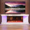 Meuble télé élégant avec foyer électrique et lumière