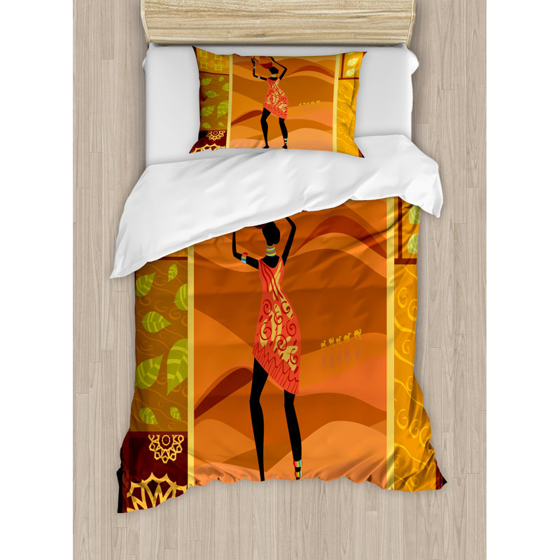 African Modern & Contemporary Polyester Duvet Cover, Twin