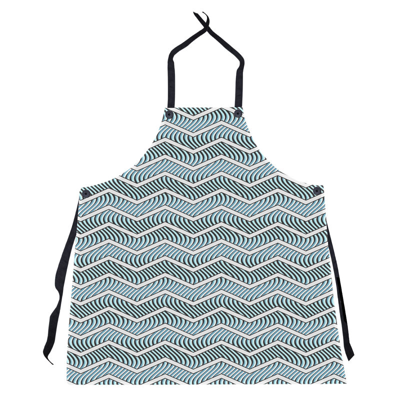 Tablier à chevrons ondulés Stephenie, Bleu sarcelle