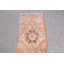 Tapis vintage rétro Oushak turc idéal pour le vestibule avec un matériau lavable doux dans des tons orange vif