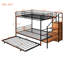 Lit superposé en métal avec tablettes grillagées, rangement personnalisable et garde-robe - lit, avec garde-robe intégrée-180505774-180505773
