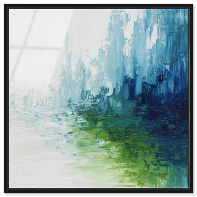 «Glacial Thaw I», impression murale encadrée par Art Remedy, cadre noir, 16 x 16