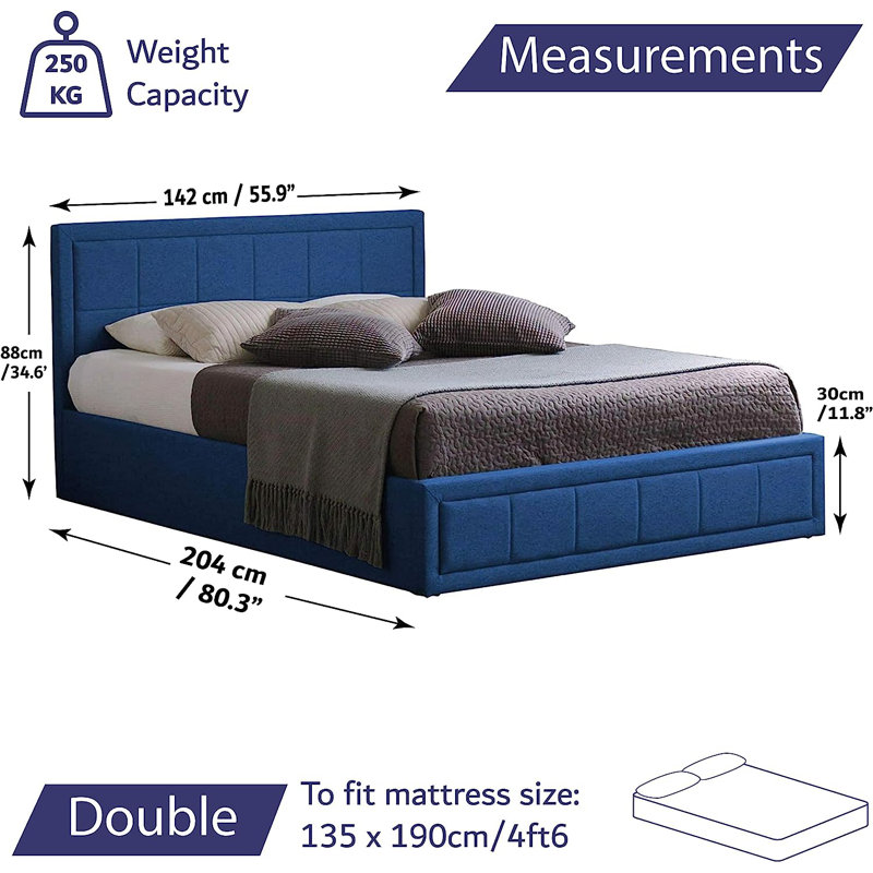 Jitekar Upholstered Ottoman Bed, Double (4'6)