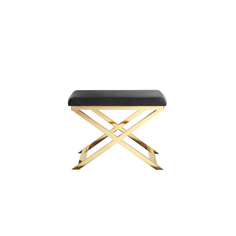 Tabouret d'appoint Axel, Doré, Gris