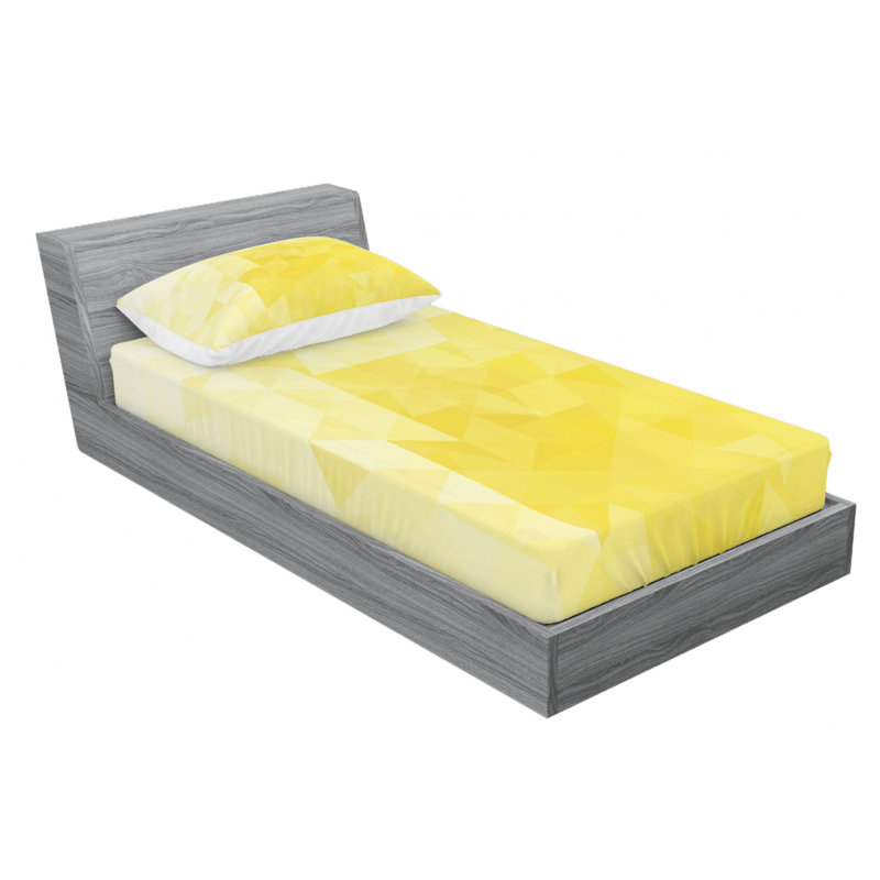 Microfiber Geometric Sheet Set, Twin Sheet Set with Fitted Sheet