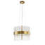 Lustre moderne 10 lumières dorées avec tiges en verre transparent -163567779
