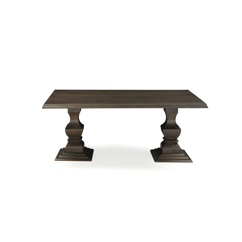 Josiane Solid Wood Rectangular Dining Table, Dark Walnut, 96"L x 42"W
