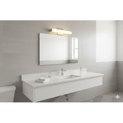 1-Light Chrome LED Wall Sconce With A Milk White Glass Shade