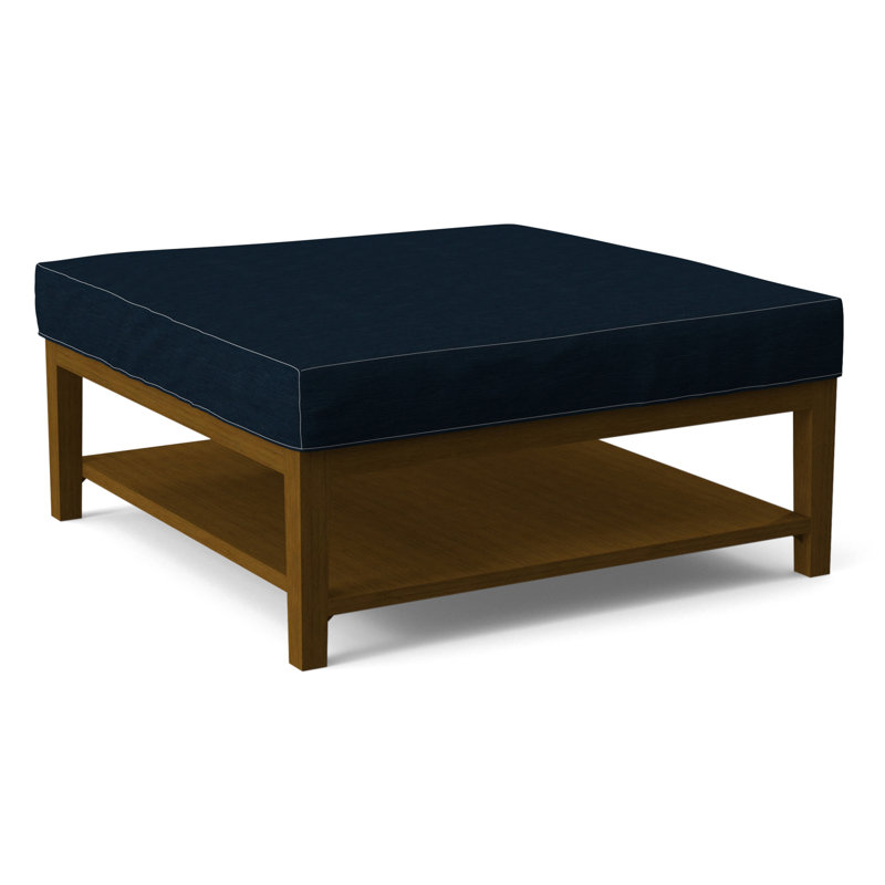 Hammond Square Ottoman, Gray Sugar Performance; 0863-84, Havana Finish