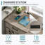 Table d'appoint de style campagnard avec table de charge et table de chevet 23,6 po-1814707127