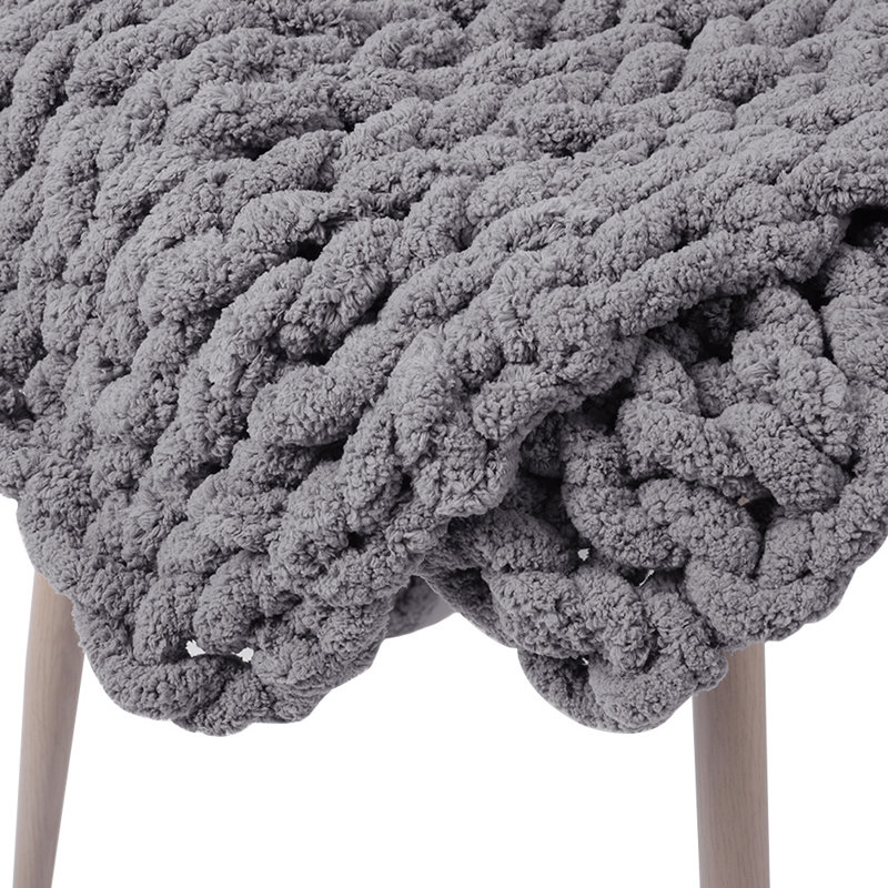 Beaconsdale Knitted Throw Blanket, Dark Grey, W60 x L60cm