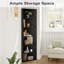 Étagère d'angle à 6 niveaux avec tablette réglable, bibliothèque de coin de 68 po de hauteur, étagère de rangement autoportante pour salon, bureau, cuisine, salle de bain, petit espace, noir-346578362