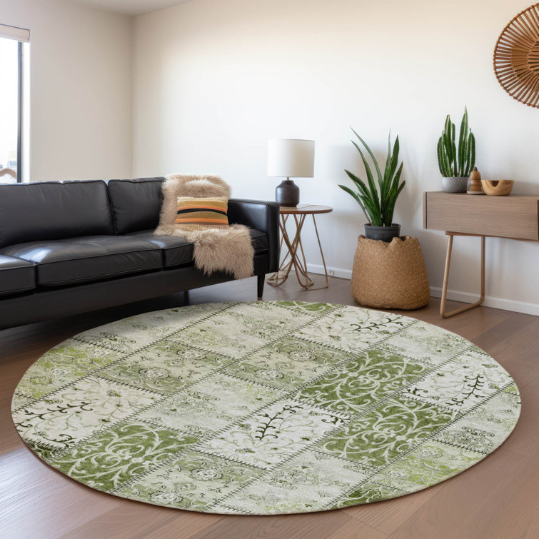 Premium Machine Washable Cerrito AMF566 Green Rug