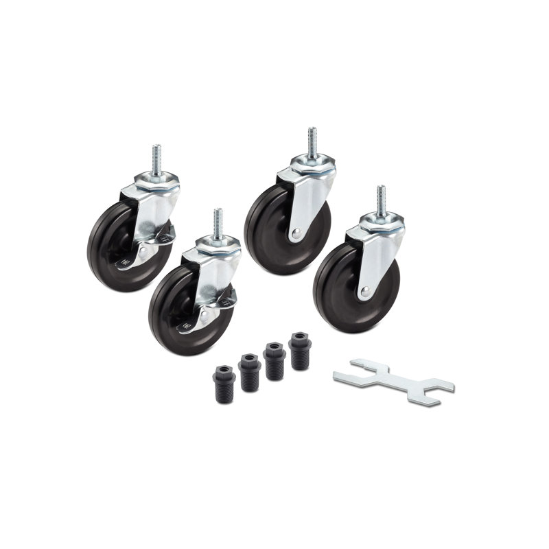 Ensemble de 4 roulettes de table noires H 4 po x P 1 po TRINITY