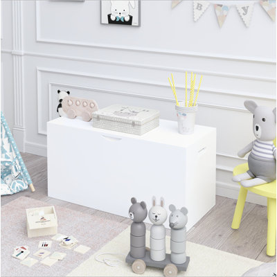 Kids Toy Storage Organizer With Rolling Drawer – Modern Wooden Toy Chest With Wheels, Large Pull-Out Bin For Nursery, Bedroom Or Playroom