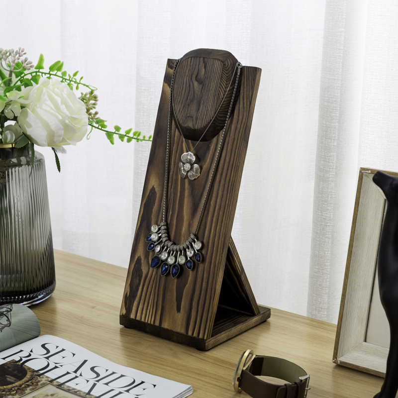 Rustic Solid Wood Necklace Jewellery Stand