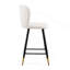 Tabouret de bar de 25,79 po de style moderne, avec des pieds en métal à sièges blancs et des extrémités dorées, convenant à divers styles de décoration