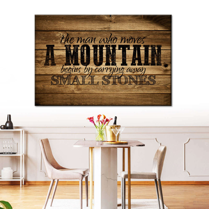 «Who Moves A Mountain», citation, H 32 po x l 48 po x P 1,25 po