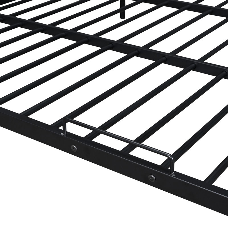 Modern Full Xl Over Queen Bunk, Black - Strong Material, Space Saving Feature Iron Bunk Bed Streamlined Design, -, Black