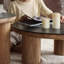 Table basse ronde en bois massif Wabi-sabi