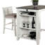 Ensemble de table à hauteur de comptoir 3 pièces Lessi avec tablette latérale Lessi, bois USB-100737396-100737397-100760399