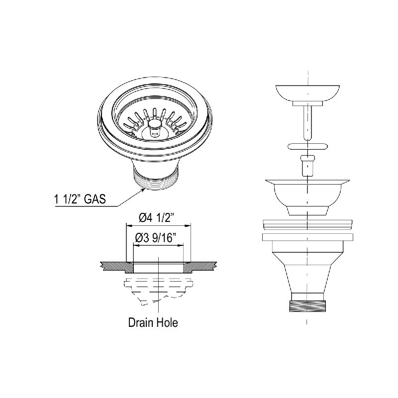 Rohl Basket Strainer, Tuscan Brass