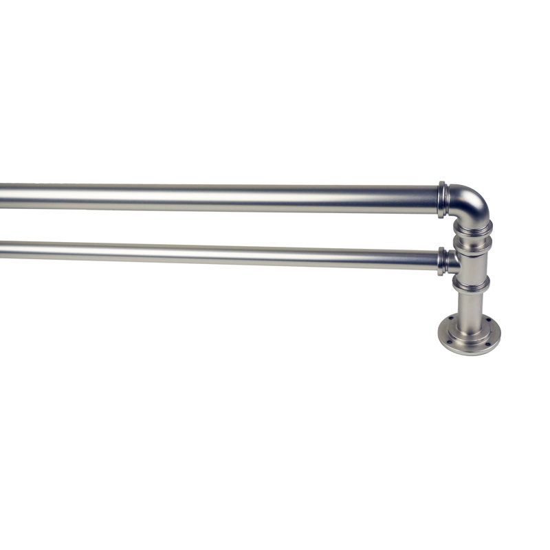 Tringle à rideaux occultante double Neasa, 84" - 120", Nickel satiné