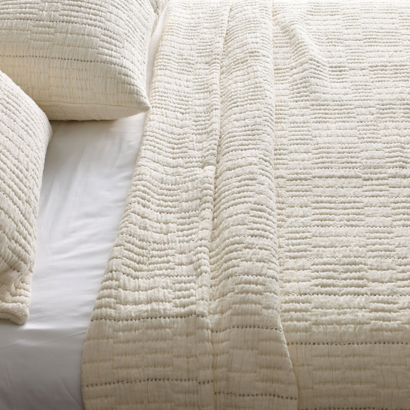 Pickstitch Coverlet Set, King Bedspread + 2 King Shams