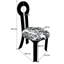 Key - conception de chaises de salle à manger noires de 2 avec revêtement en lin, coussin rond blanc, motif grain de bois, assemblage ergonomique et lisse pour la cuisine de siège rembourrée en velours massif