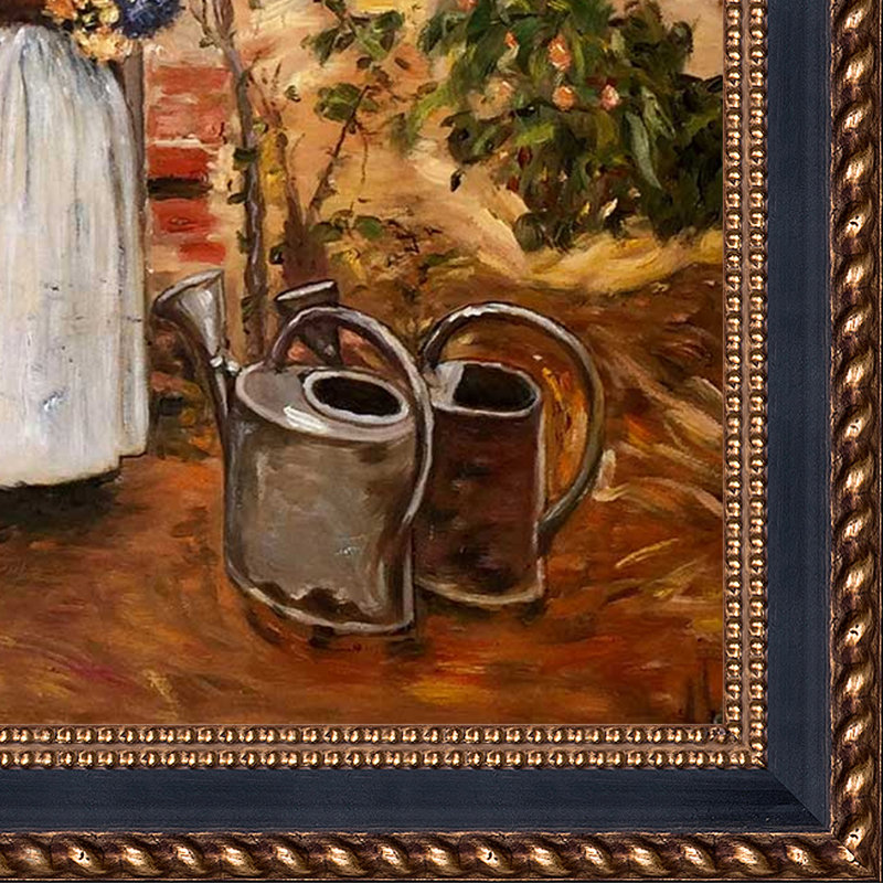 Cadre de porte de jardin, reproduction d'art sur toile, H 28,75 po x l 24,75 po x p 2 po, Cadre en tresse de couleur or noir