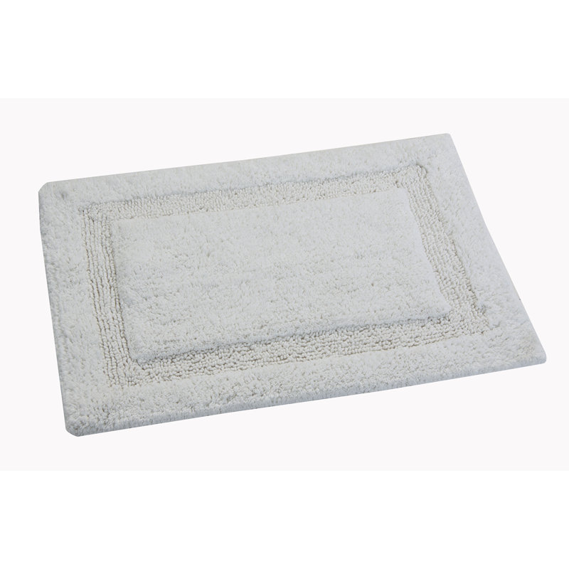 Pullum Cotton Non-Slip Bath Rug, 34" x 21", White