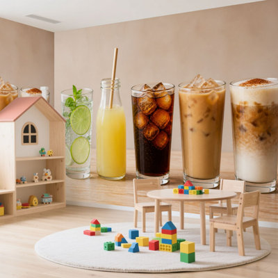 Papier peint auto-adhésif diverses boissons rafraîchissantes non alcoolisées, glace, papier contact amovible, décoration murale pour salon, chambre à coucher H 100 po x l 144 po