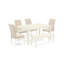 L'ensemble de table de salle à manger 6 pièces contient une table de cuisine rectangulaire et 4 chaises rembourrées en tissu de lin beige clair avec un banc, 36 x 60 pouces, blanc lin-1985810665-1936398513-1985810455