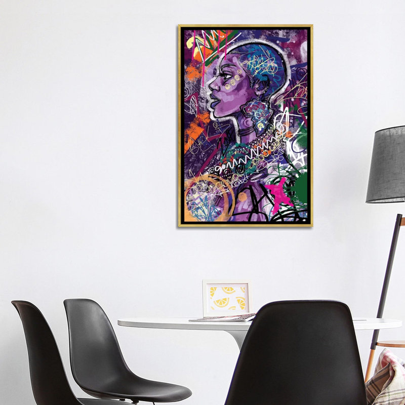 « Black is Love » par Justin Copeland-impression, H 40 po x l 26 po x P 1,5 po, Toile encadrée d'or, Pas de tapis