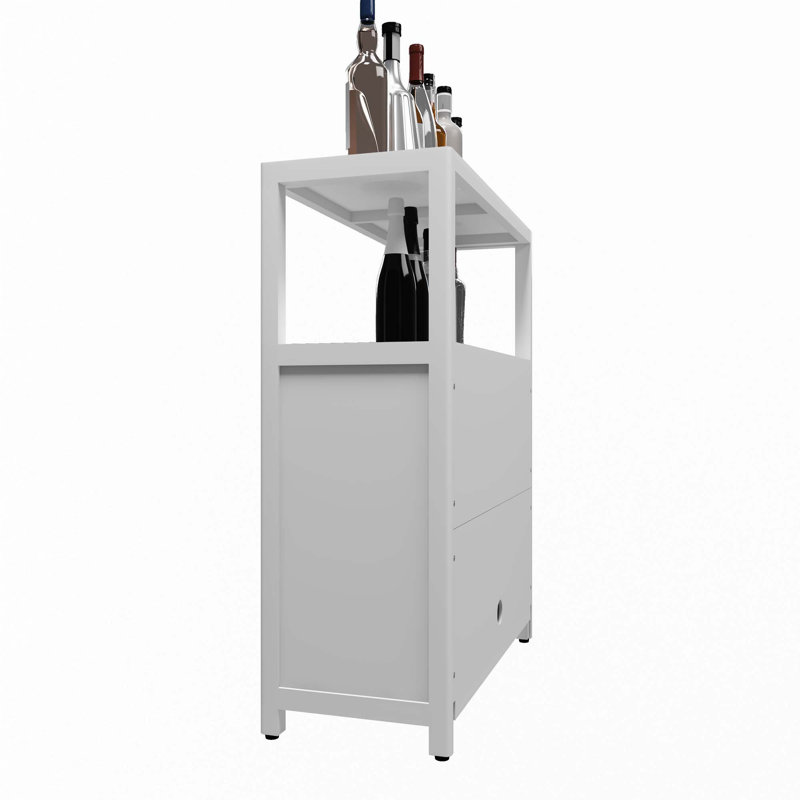 Bathroom Bamboo Storage Cabinet, White
