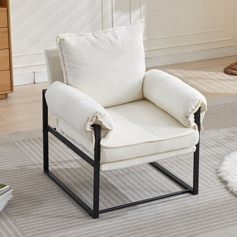 Chaise d'appoint réglable, Blanc crémeux
