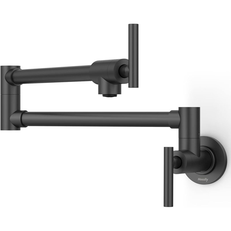 Robinet pliant extensible, robinet mural en laiton sans plomb avec certification cUPC, trou unique, Noir