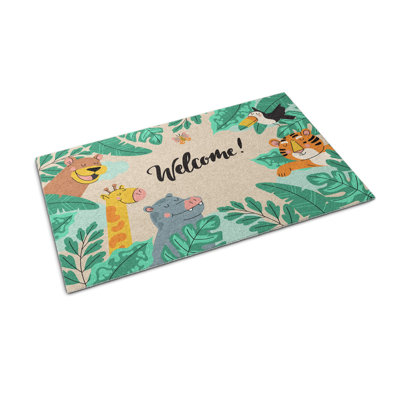Non-Slip Floral Outdoor Doormat
