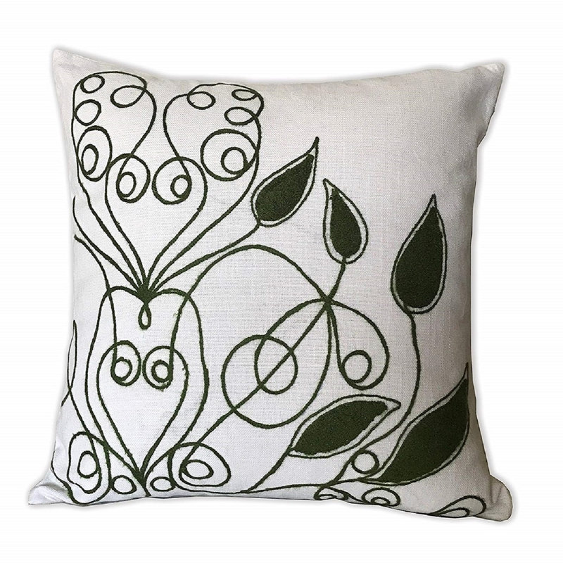 Harper Embroidered Jute / Sisal Pillow Cover