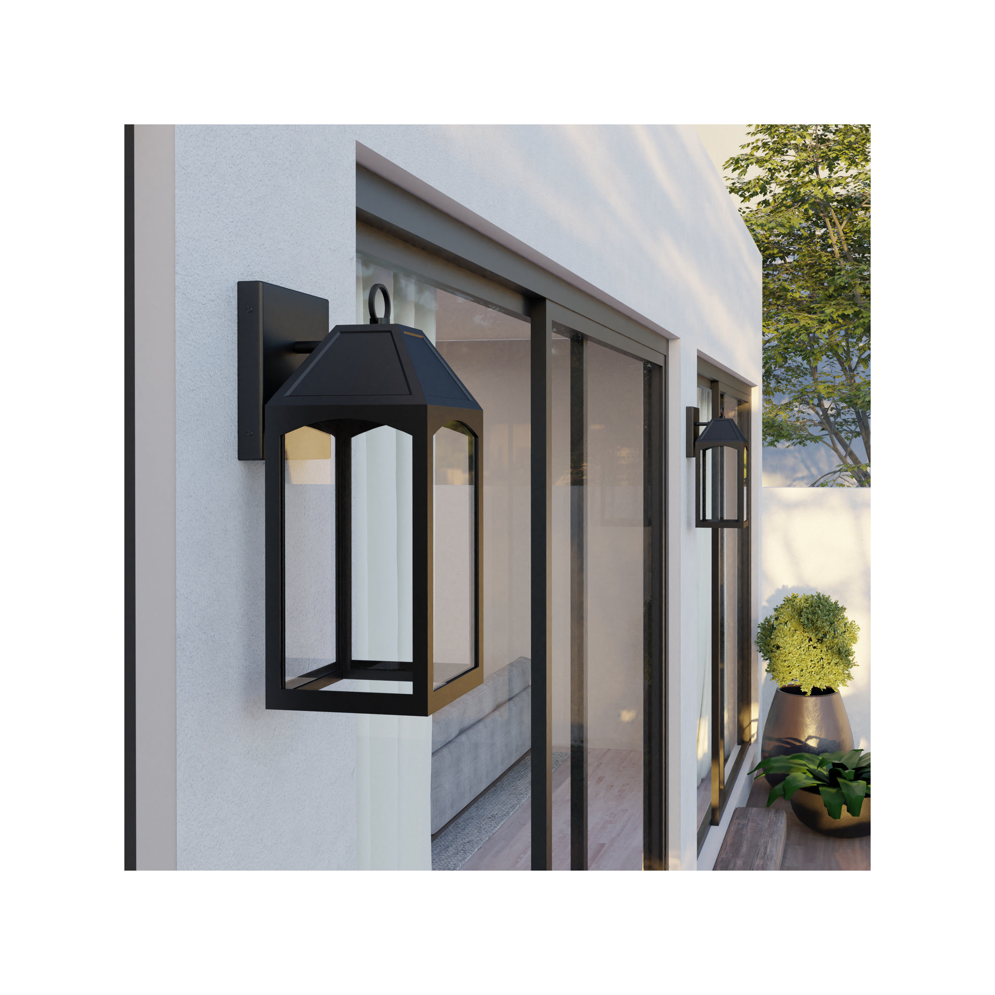 Adamsville Single Light Outdoor Wall Light, 20.5" H x 7.75" W x 9.75" D