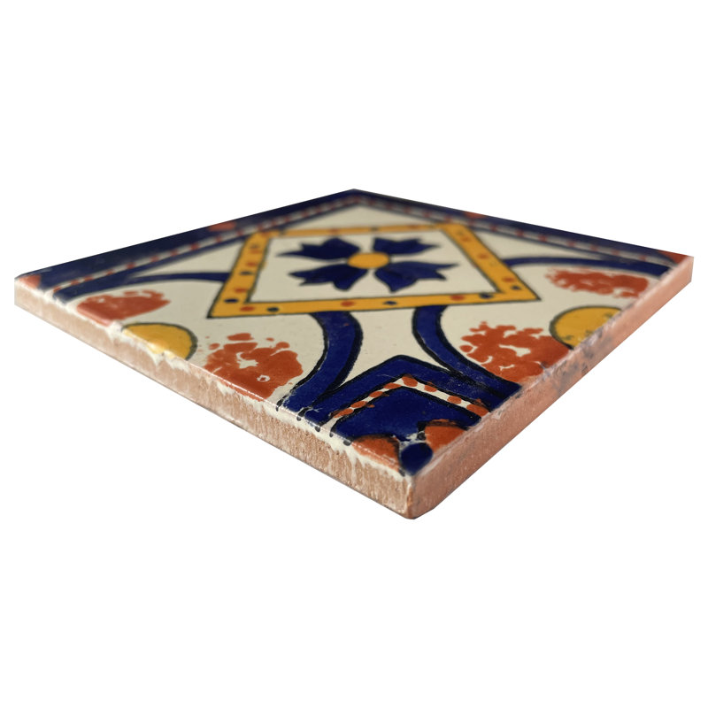 Carreau mexicain 4,2 "x 4,2" 9 pièces TalaMex Ortega Diamond Talavera