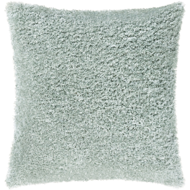 Flokati Throw Pillow, Down, 27" x 27", Aqua