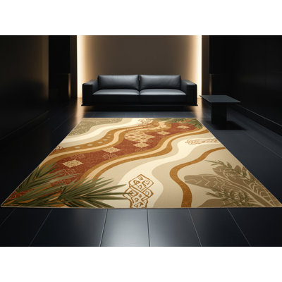 Soft Plush Benziger Global Inspired Moroccan Area Rug in Brown – Beige Binding