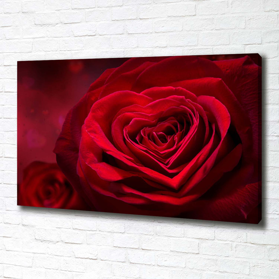 Red Rose Heart - Kunstdrucke auf Segeltuch