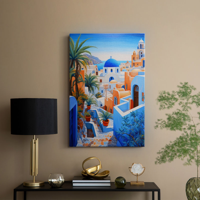 Oia Caldera I -Galerie enveloppée Cavas, H 60 po x l 40 po